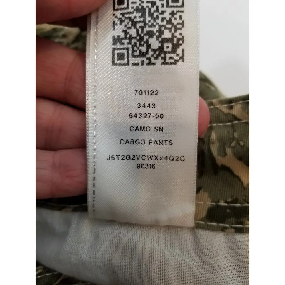 True Religion Men's Abstract Camo Cargo Pants Green Tan Waist 28